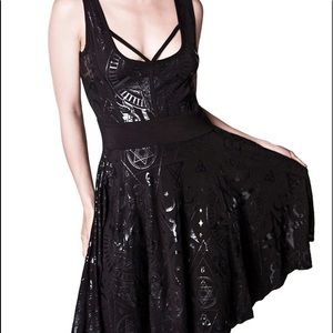 Killstar Vicky Veil Skater Baphomet Dress